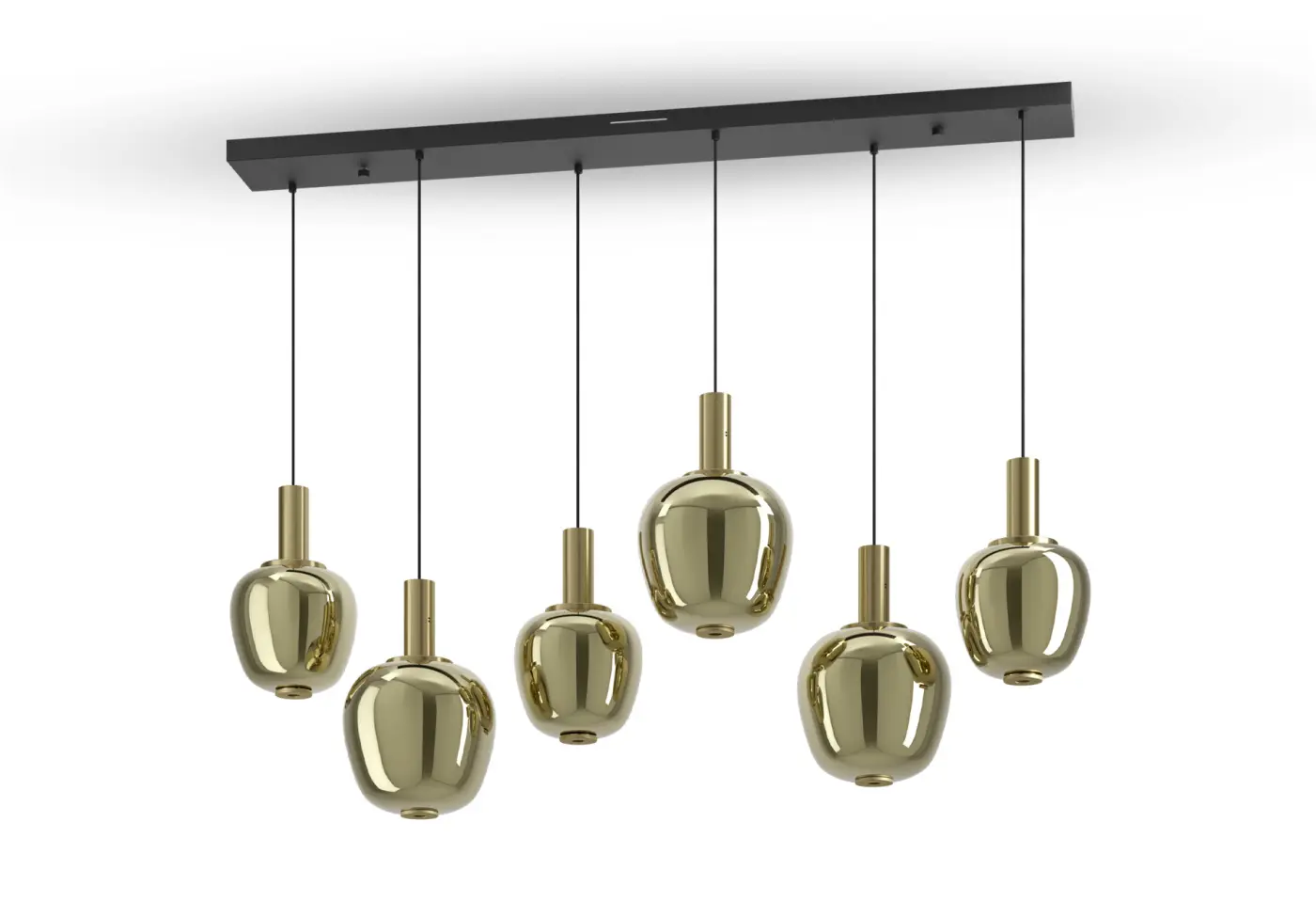 LED-Hängeleuchte 24481 schwarz/messing geb. Stahl ca. 145x34x150cm