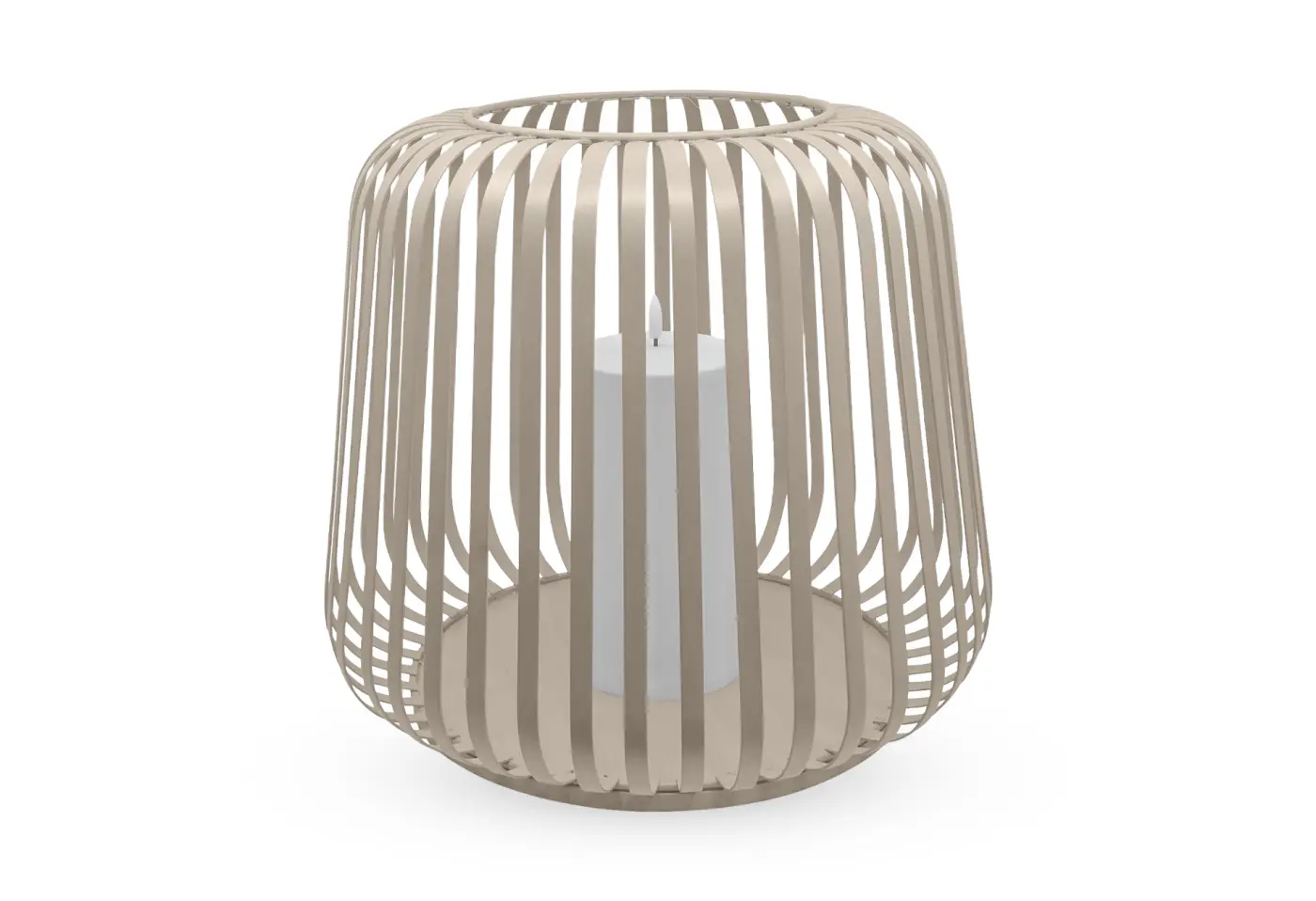 Solar-Laterne 40x35cm, sand, m. Kerze Sandfarben Metall ca. 40x35cm