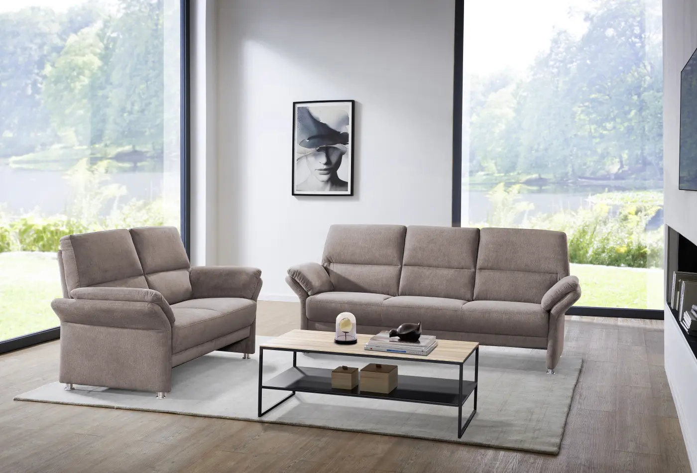 Polstergarnitur 20590.. Locarno sahara Stoff