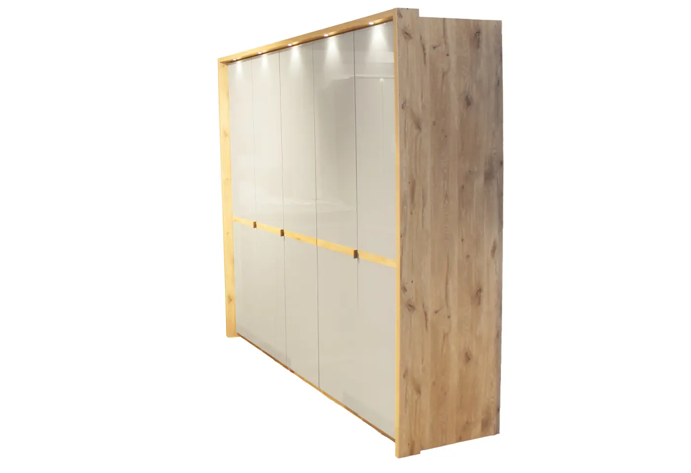 Drehtürenschrank Madiswil Glas Kieselgrau ca. 250x216x58cm