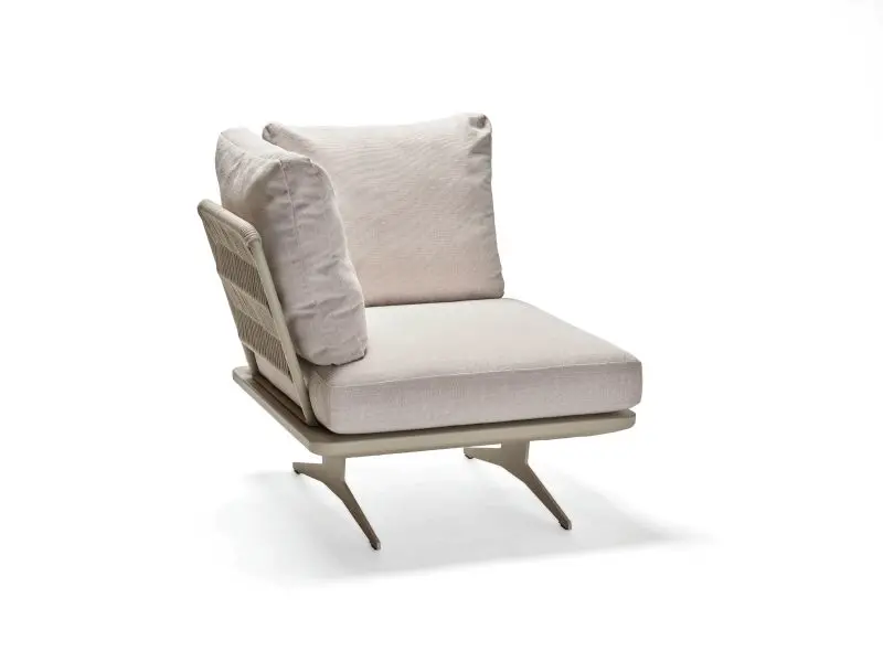Eckelement Enya Greige von Stern Kissen 100% Polyacryl Vanilla Kordel ca. 95x95x85cm