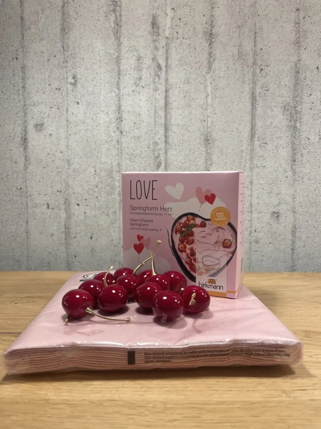 Herz-Back-Set 3-tlg. Rosa, Bordeux