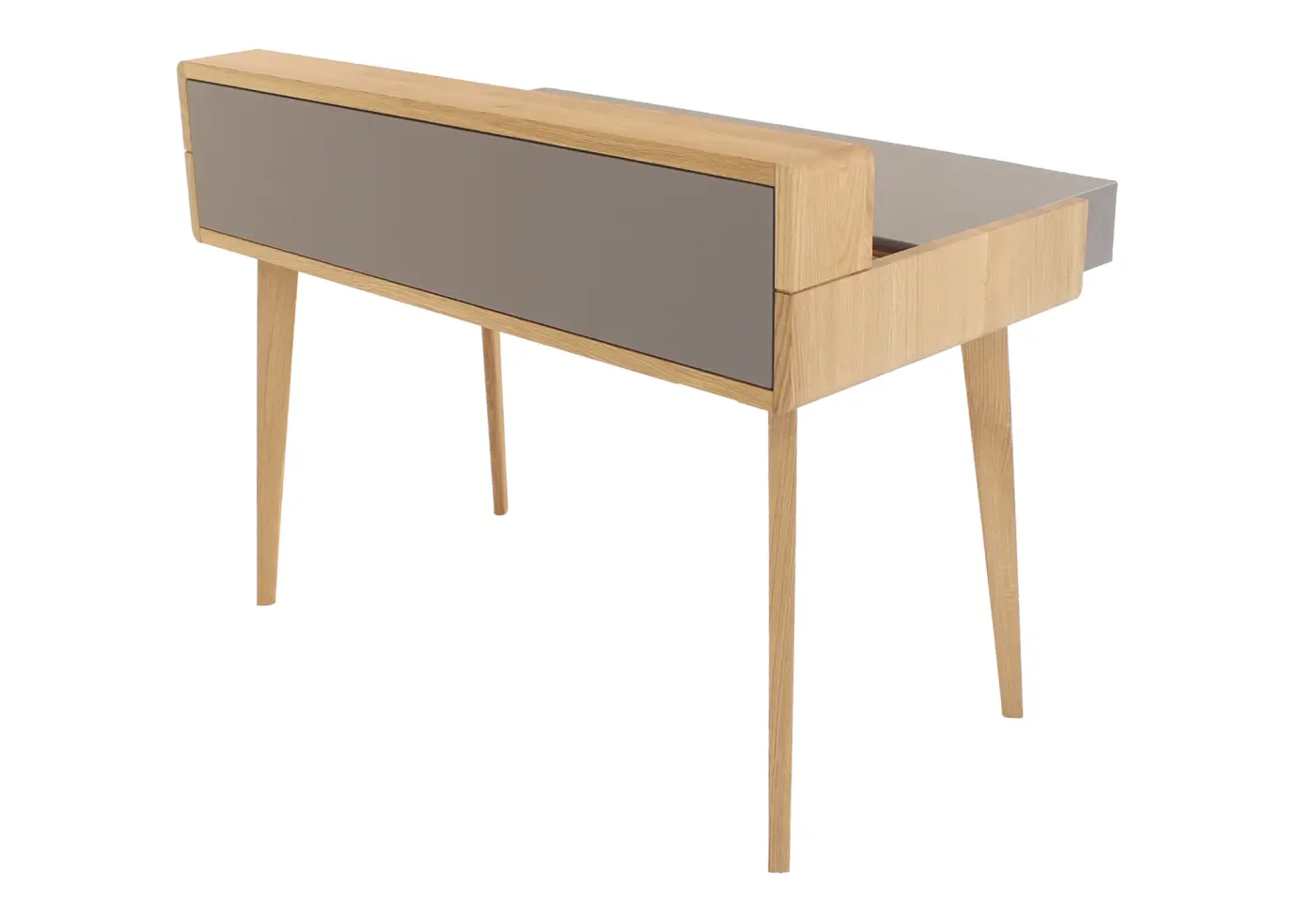 Sekretär 17285.1 L1 Leder 41575 mittelgrau Eiche Naturöl (PG 5)