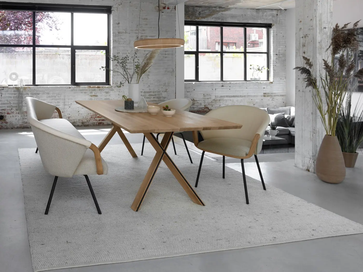 Esstisch 22020 Asteiche bianco, geölt ca. 220x95x75cm 