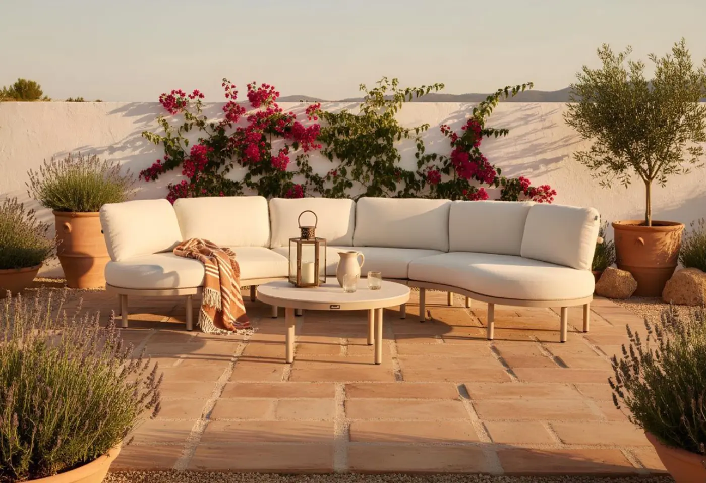 Lounge-Set Palma Sand von Hartman Outdoor Kissen beige