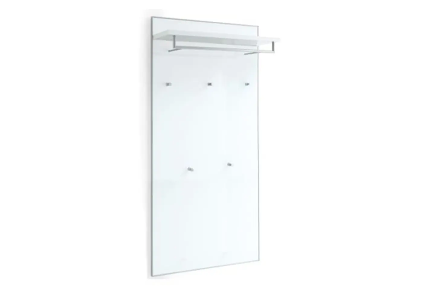 Garderobenpaneel Sargans Weiss glänzend, Chrom Glas, Dekor und Metall ca. 80x170x27cm
