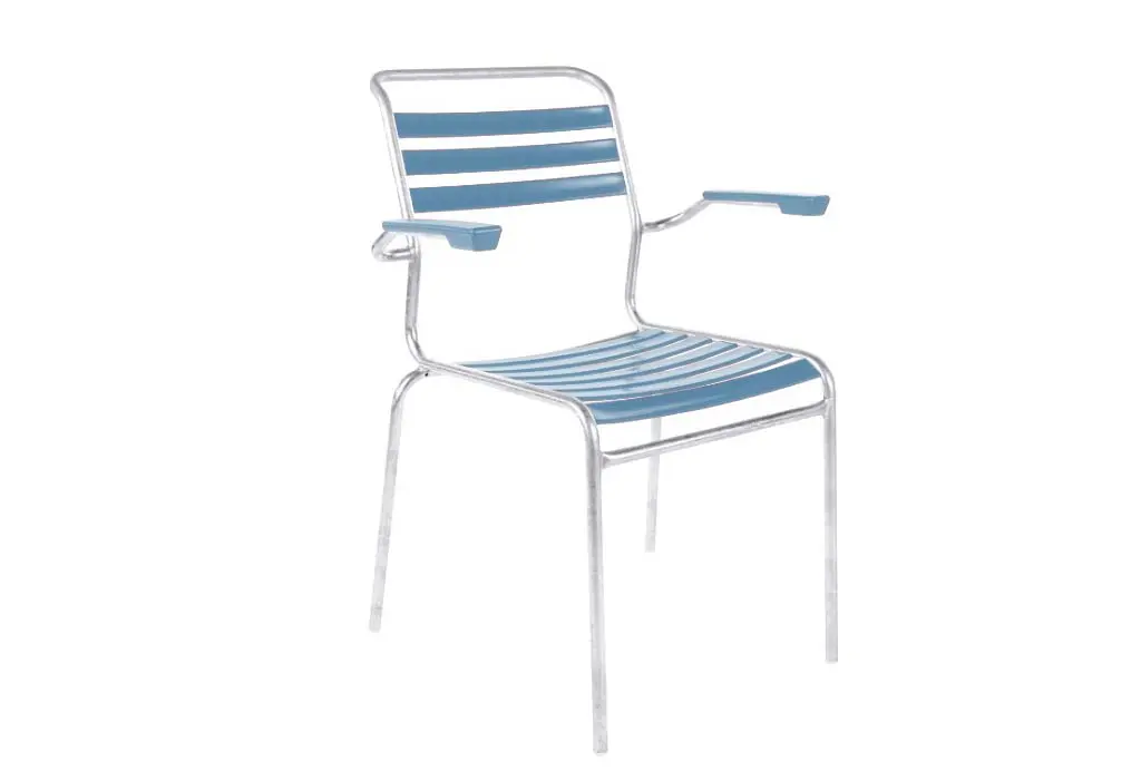 Lättlistuhl Säntis Pastellblau von Schaffner Kunststoff ca. 62x85x60cm