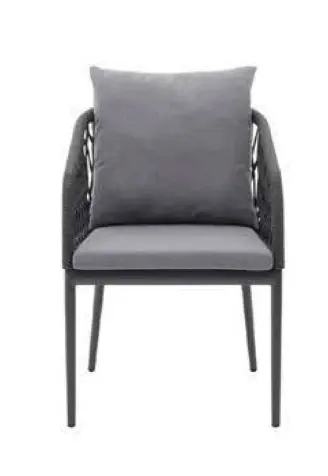 Armlehnstuhl 7004 Grau von Interliving Kordelflechtung in Rautenopitik ca. 56x78x63cm