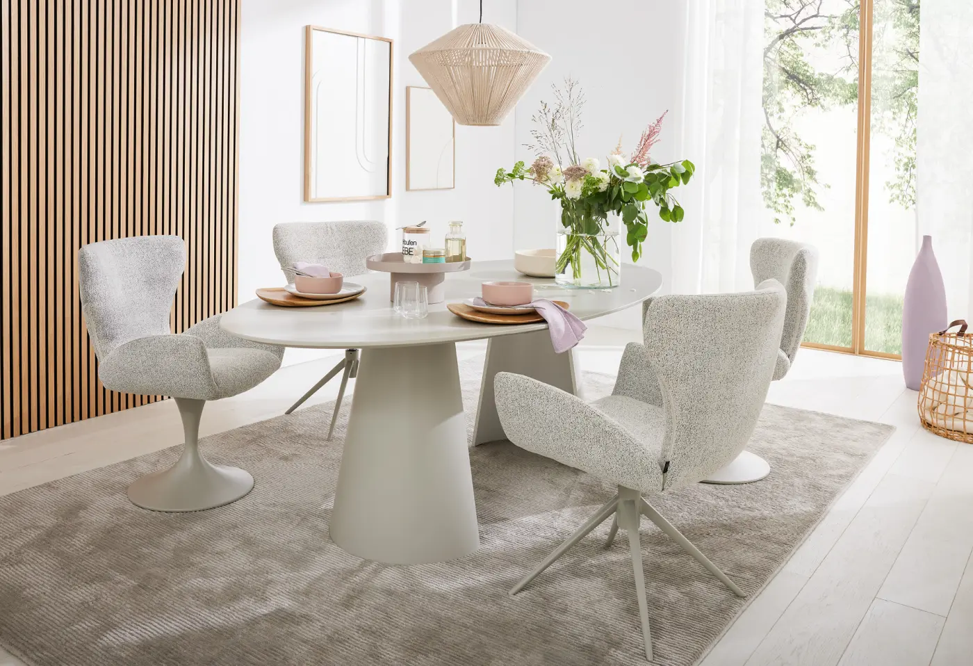 Esstisch JustB! SP150 von Musterring MDF-Lack Seidengrau ca. 220x115x75cm