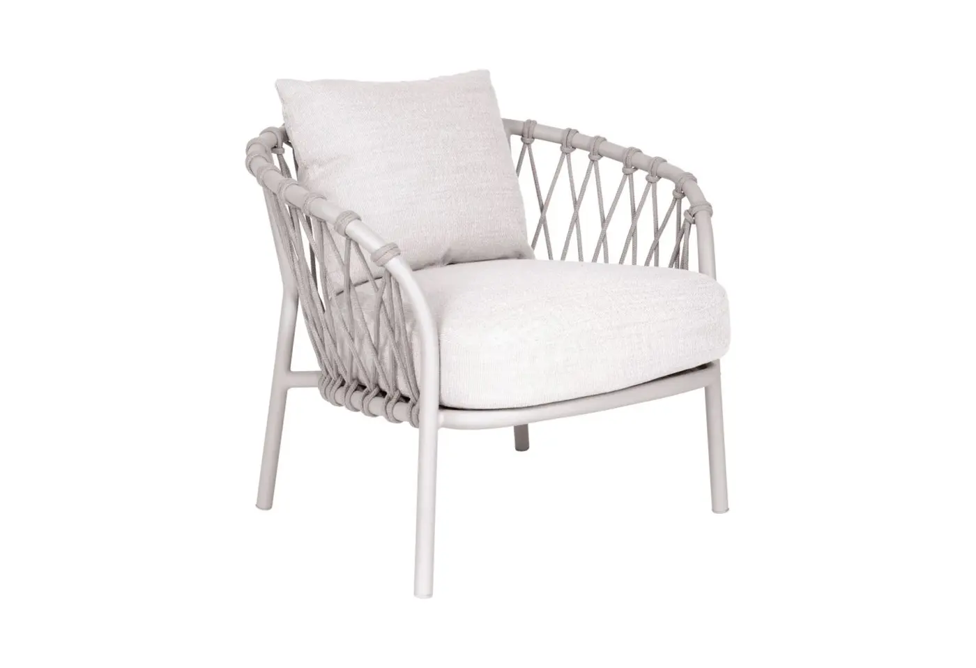 Lounge-Sessel Klea Greige von Stern Kissenset 100% Polyacryl Vanilla Kordel ca. 83x87x79cm