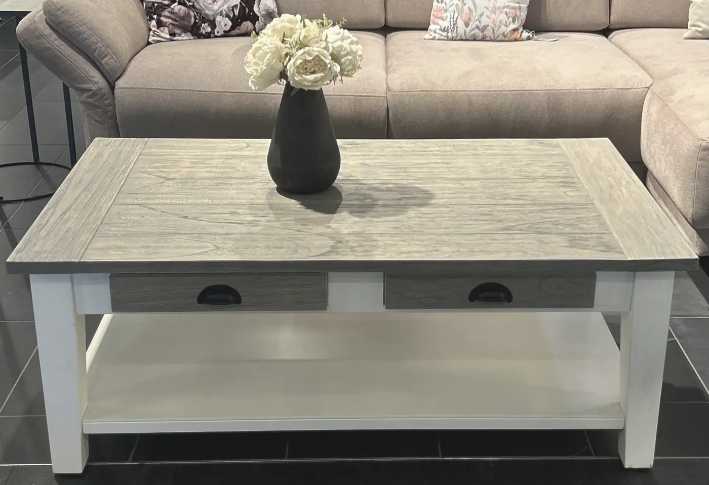 Couchtisch Trans weiss/grau Mindi ca. 120x45x70cm