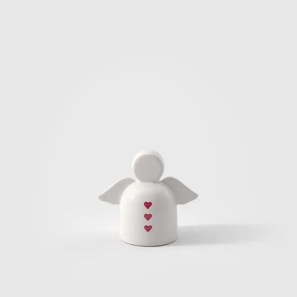 Schutzengel 10-1689-5881 Weiss, Rotes Herz von Villeroy & Boch Porzellan ca. 7,6cm