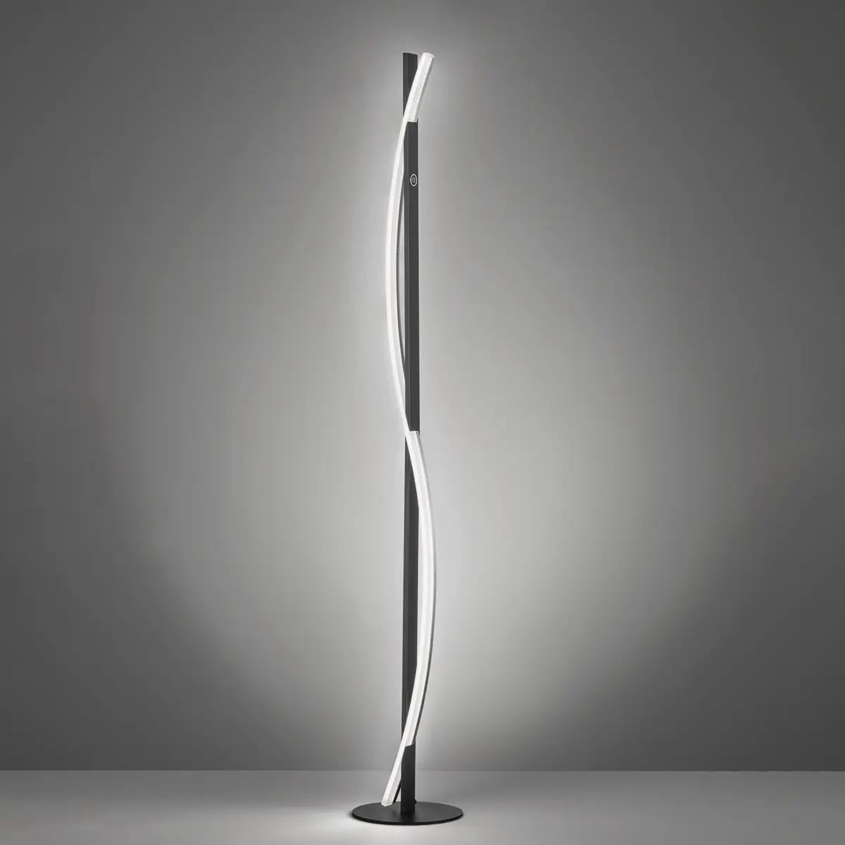 LED Stehleuchte 19205.. Schwarz matt, Nickel matt Metall ca. 21x144,5cm