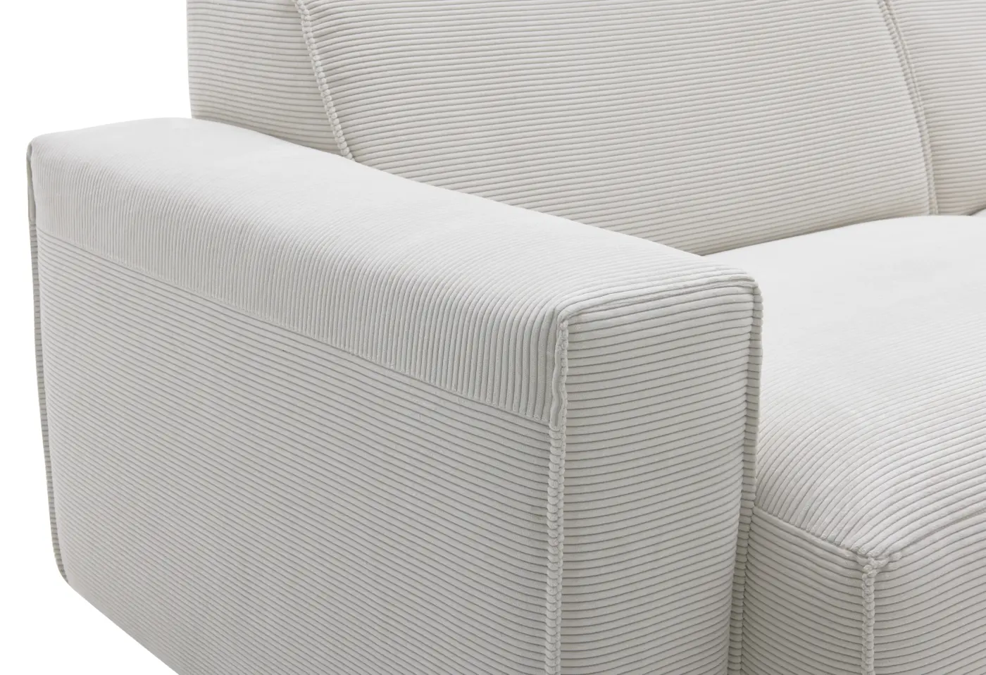 Polstergarnitur Roomio No. 4100 von Roomio Stoff Feincord weiss ca. 285x189cm