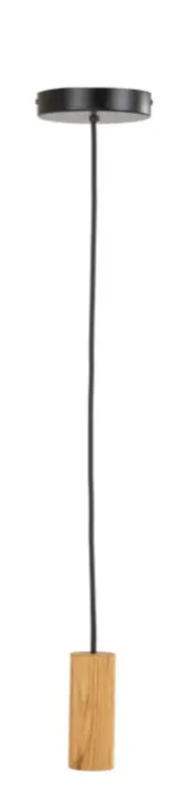 Pendelleuchte Stückholz Mythen Schwarz, Braun von Stückholz Eiche massiv geölt ca. 150cm