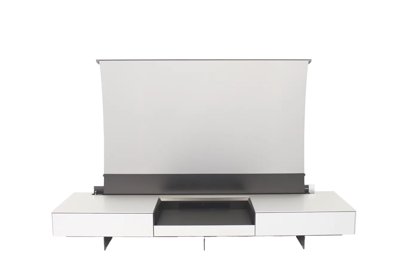 Mediamöbel Soma AL Aluminium natur / LA Lack schwarz matt von Kettnaker ca. 241x33x67cm