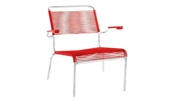 Spaghetti-Lounger Säntis Rot von Schaffner Kunststoff ca. 69x72x78cm