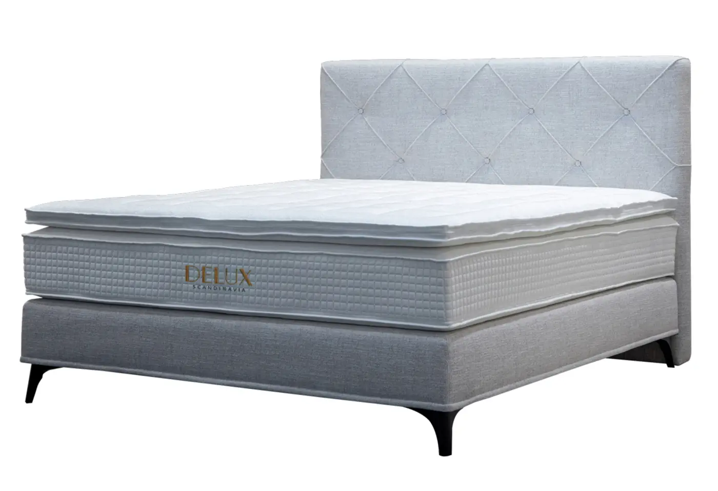 Boxspringbett Delux von Delux Stoff Kan Oasis Natural 01 ca. 180x200cm