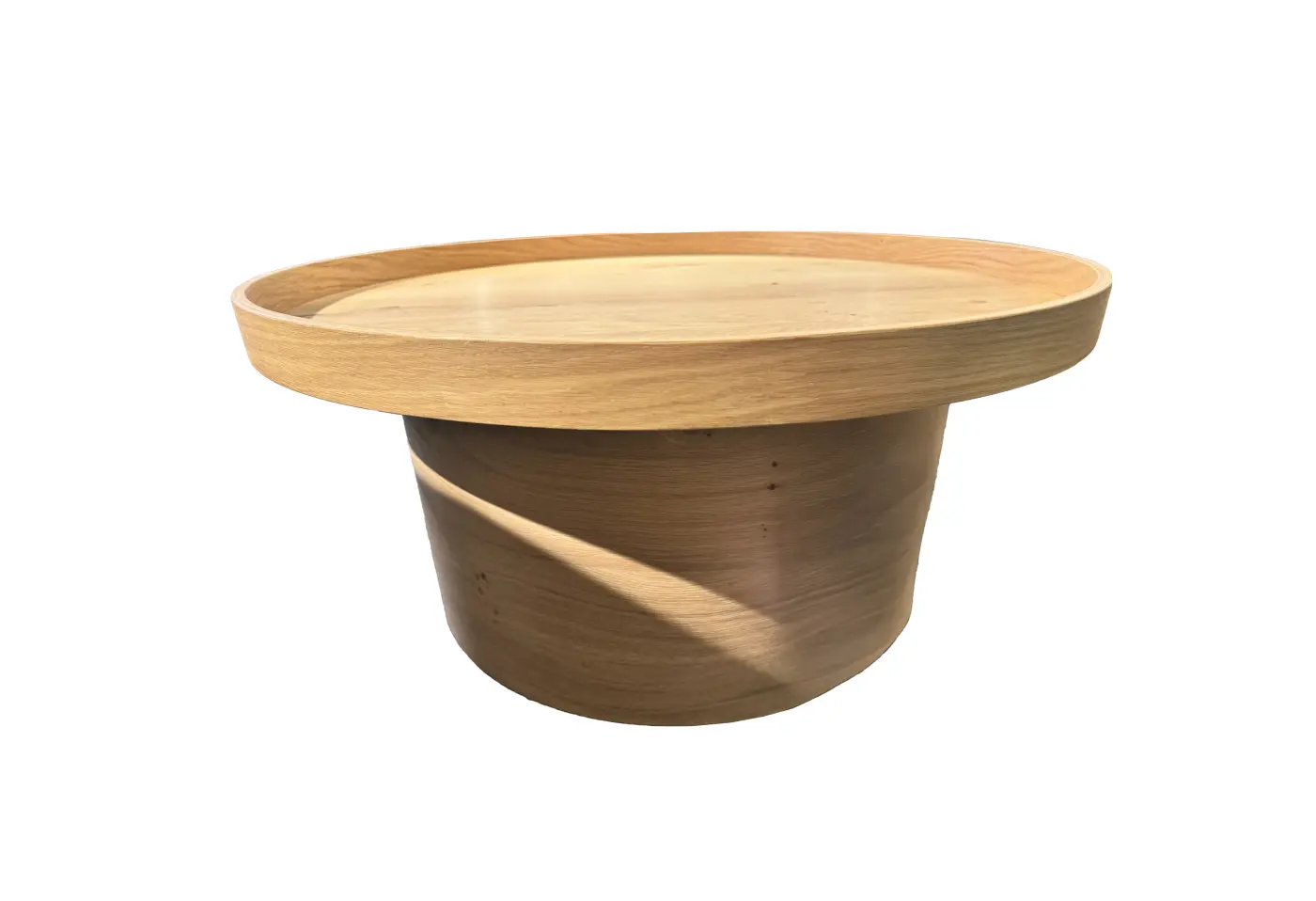 Couchtisch 21651 Wildeiche hell geölt, furniert Tablett fest montiert ca. 36cm