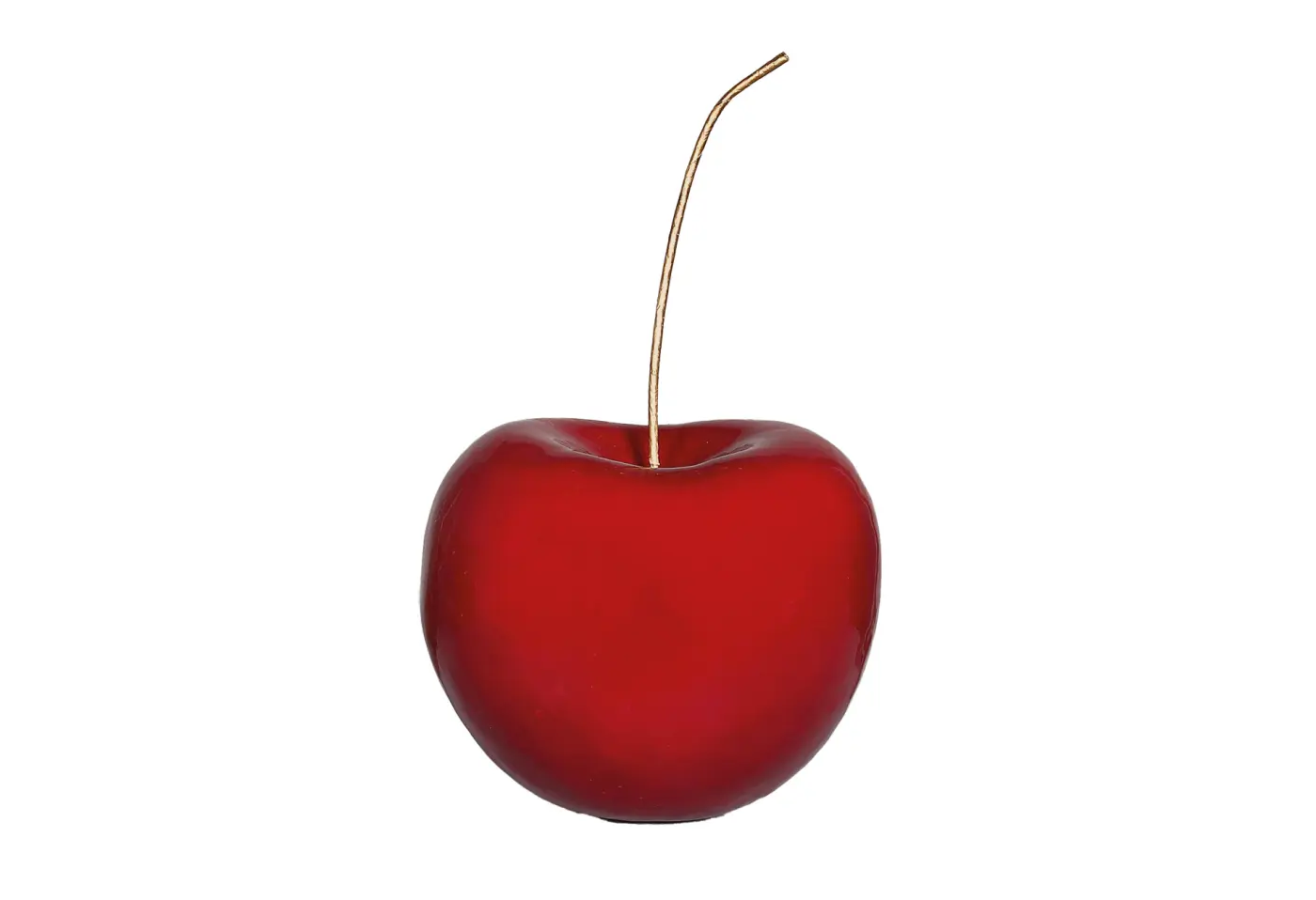 Kirsche 22cm mit goldenem Stiel rot/gold Kunststoff ca. 22cm
