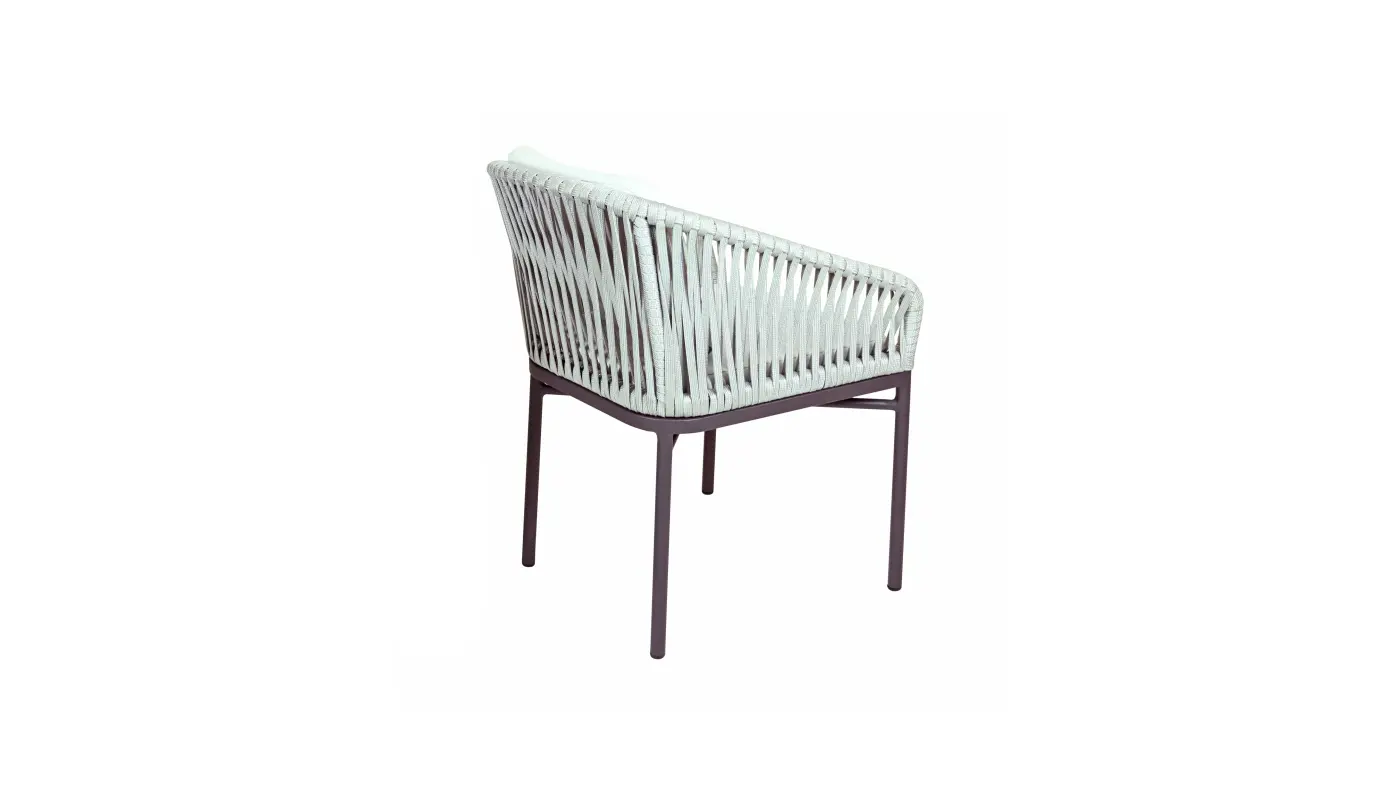 Armlehnsessel 20682.. Silber Outdoorstoff Geflecht ca. 60x80x65cm