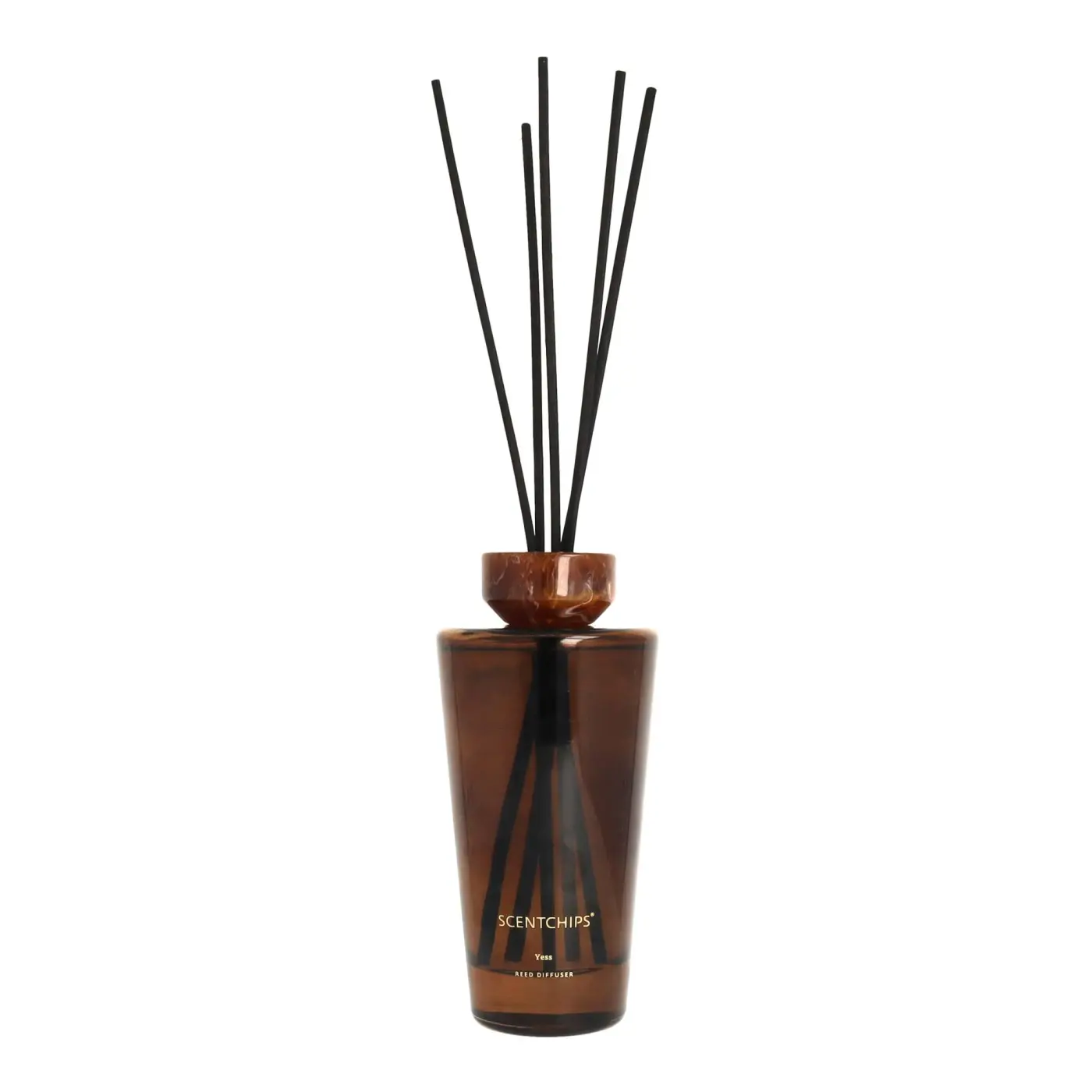 Diffuser XL 500ml Cone Brown Yess Braun Glas, Rattanstäbchen, Duftöl