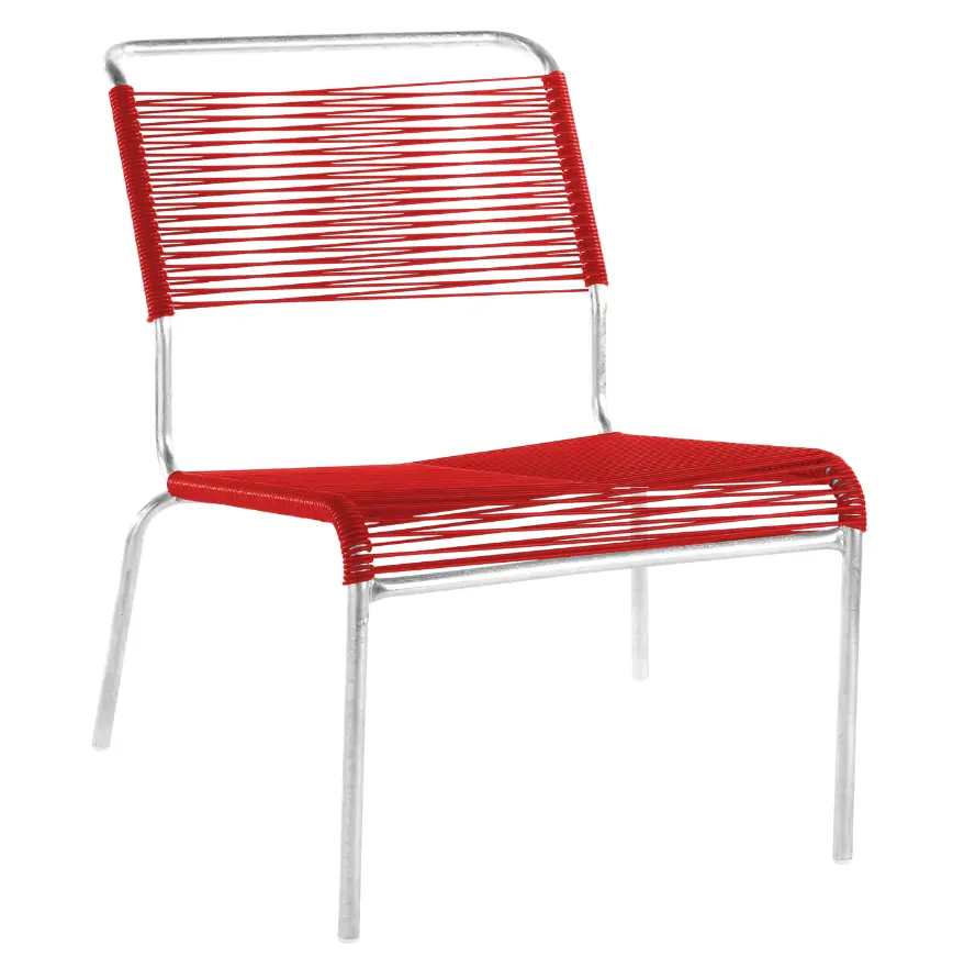 Spaghetti-Lounger Säntis Rot von Schaffner Kunststoff ca. 69x72x78cm