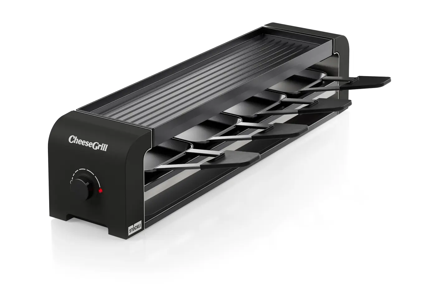 Cheese Grill 4er, schwarz Schwarz Grillplatte : Aluguss antihaft-versiegelt ca. 53x11,6x11,8cm