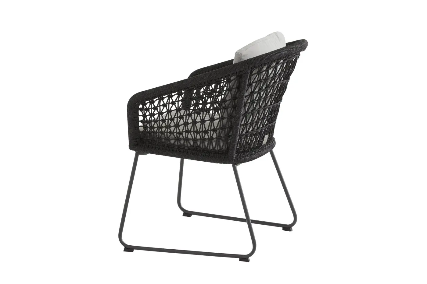 Sessel 13425 Schwarz Oefin Stoff Rope knoten ca. 64x85x63cm