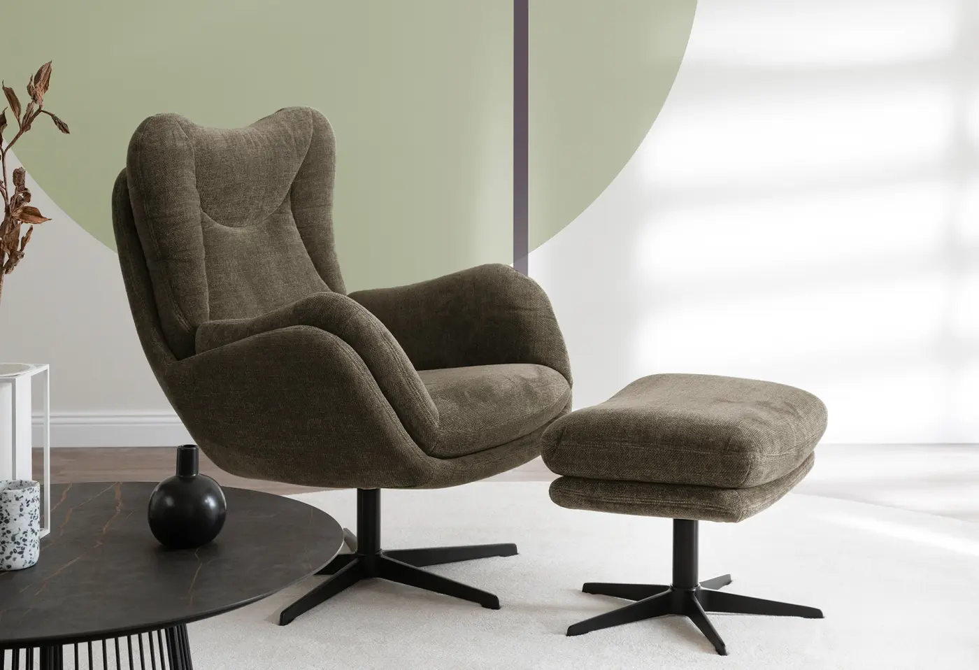 Sessel Kiko Bingo khaki von Schöner Wohnen ca. 80x97x89cm