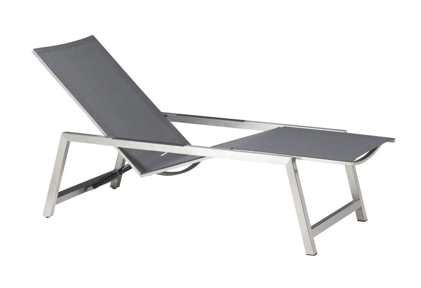 Sonnenliege 24872.. Schwarz-silber Sunproof Sling Textilgewebe