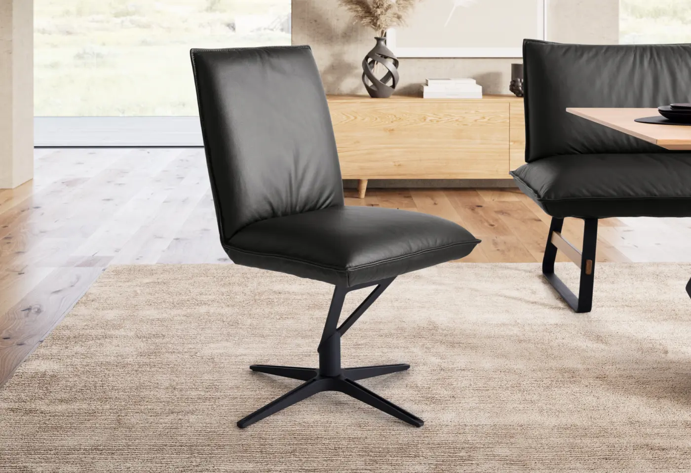 Stuhl S1276 Lava von Koinor Leder ca. 50x97x68cm