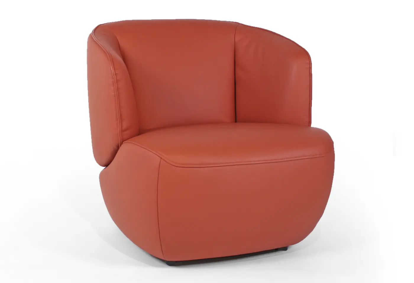 Sessel 384 Tomatenrot von Rolf Benz Leder, 60.514 ca. 75x74x82cm