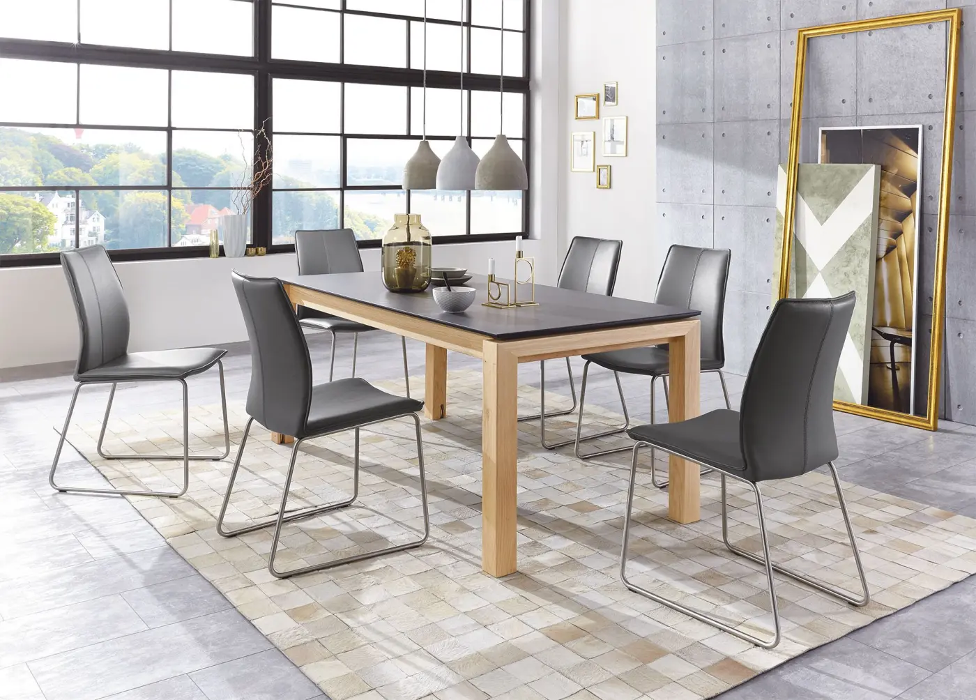 Esstisch 8607.. Anthrazit HPL Granit-Design ca. 180x90x75cm