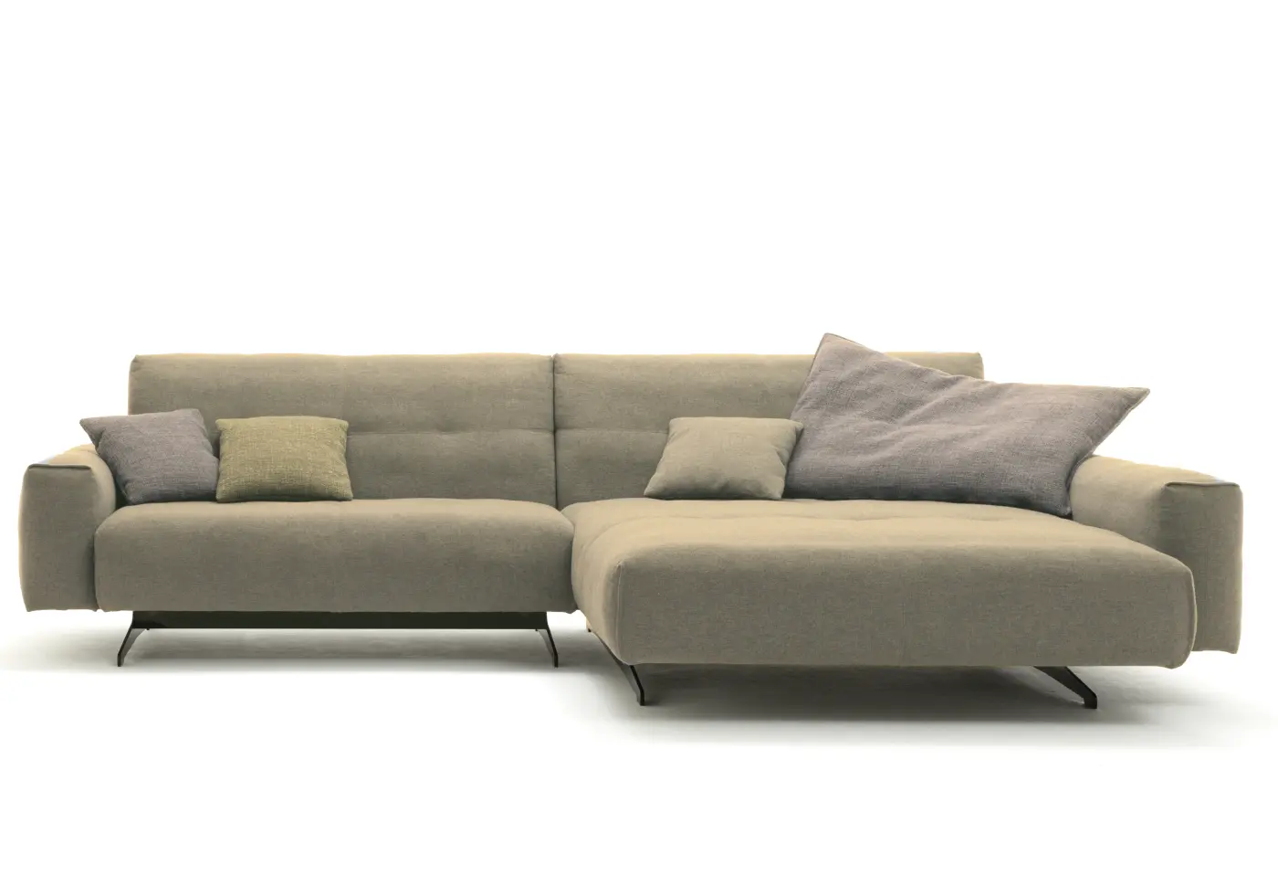 Polstergarnitur 50 von Rolf Benz Stoff 24.310 graubeige ca. 298x81x180cm