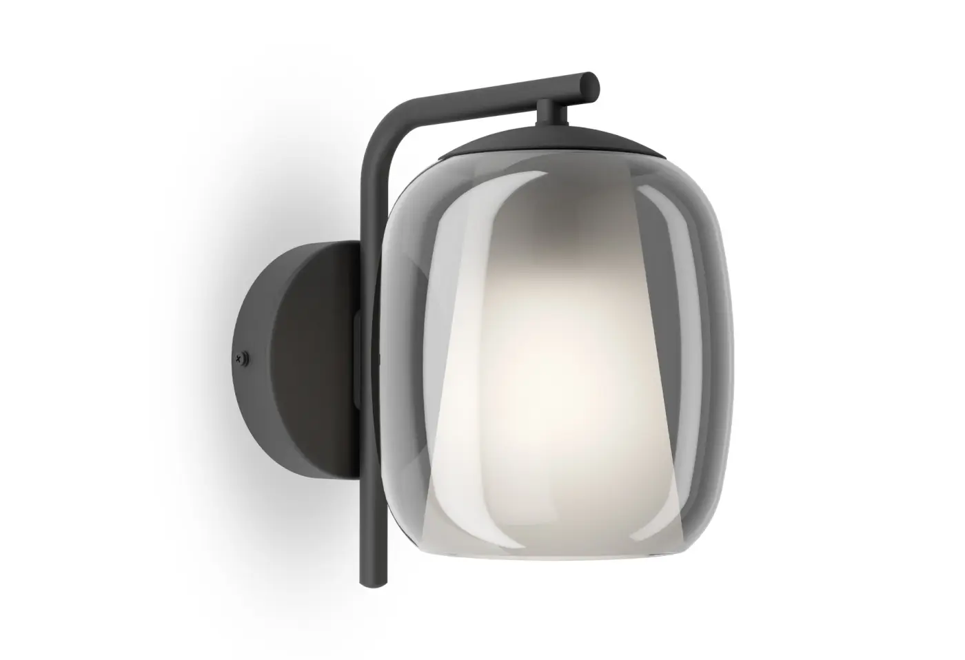 Wandleuchte 24458.3 schwarz, grau Stahl, Glas ca. 15x22cm