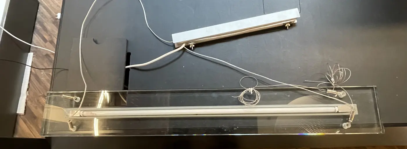 Hängeleuchte 14790114.. Grau, Klar Metall, Glas