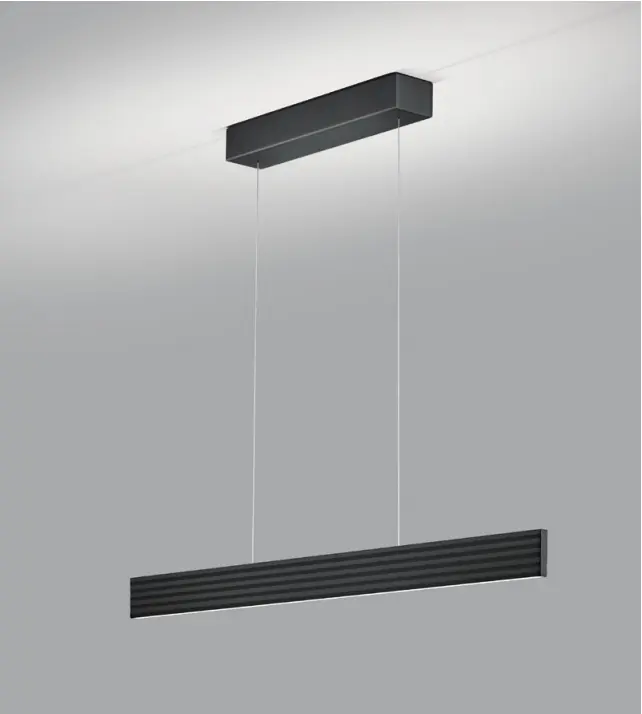 LED-Pendelleuchte 19173.. Schwarz matt Metall ca. 112cm