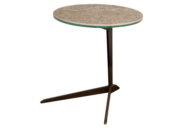 Beistelltisch MR Fabia von Musterring Platte Keramik Porfido ca. 40x40cm