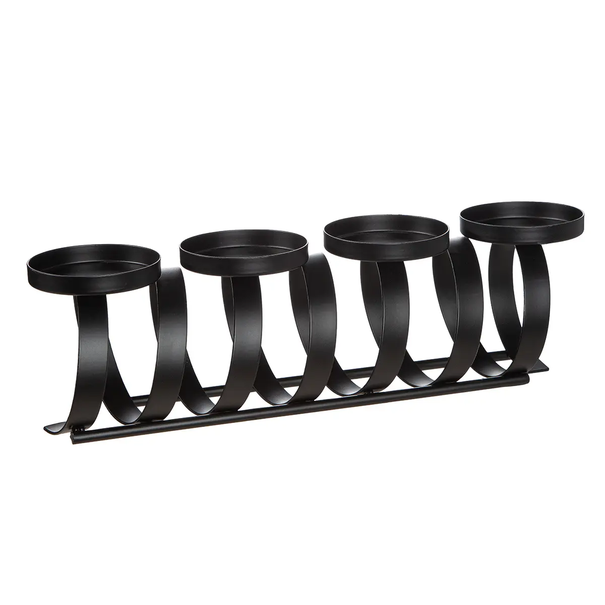 Adventsleuchter, schwarz, rechteckig Twirl, L: 11cm, B:41cm, H:12cm Schwarz ca. 11x41x12cm