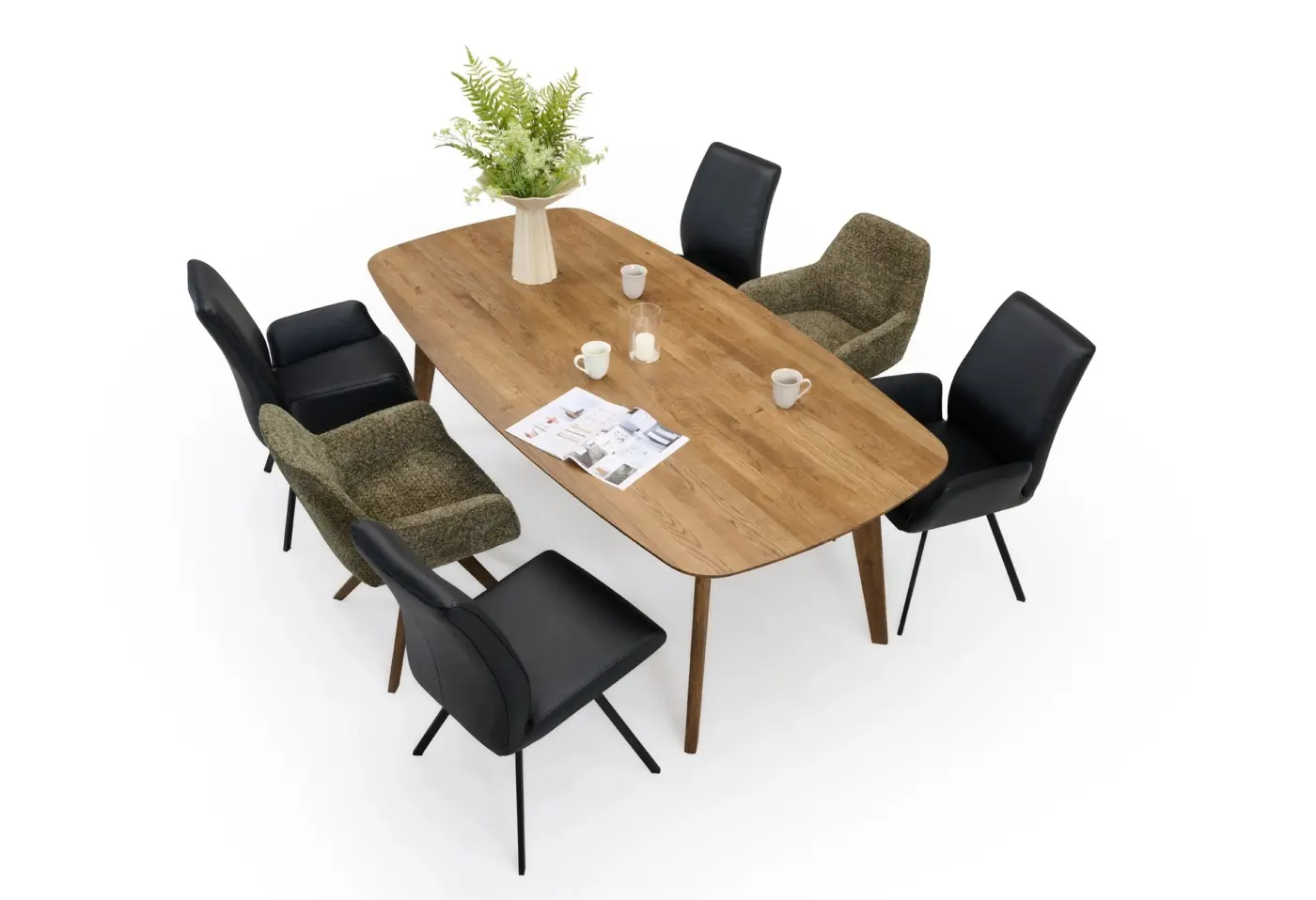 Stuhl Zumikon Schwarz Leder Soleda ca. 62x94x64cm