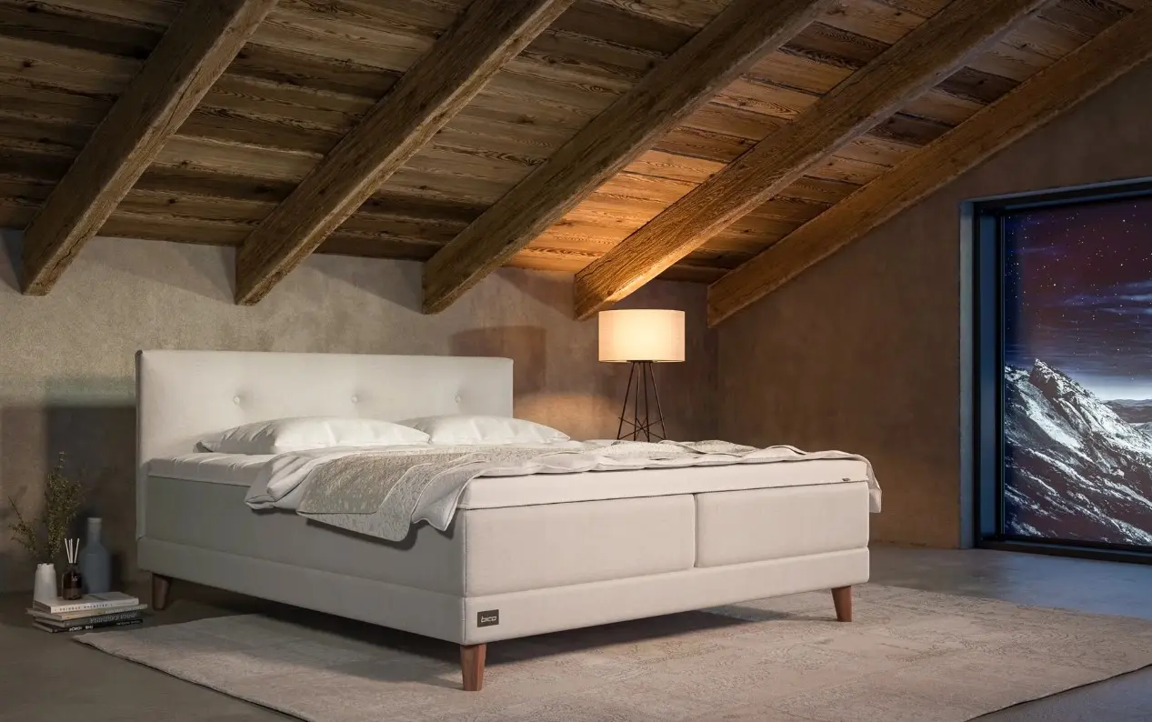 Boxspring-Bett Slim von Bico Oblia- Natural ca. 180x200cm