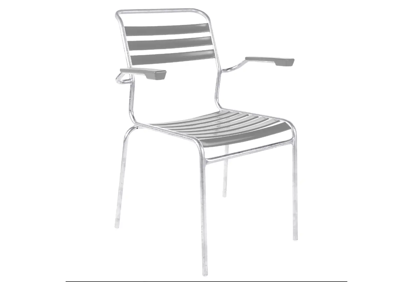 Lättlistuhl Säntis Alusilber von Schaffner Kunststoff ca. 62x85x60cm