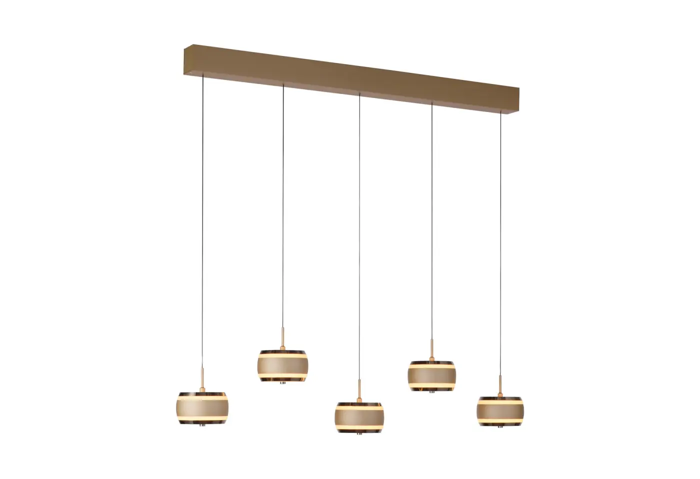 LED-Pendelleuchte Pure Falling Rings Bronce/Dark chrome von Neuhaus Pure ca. 101x13x200cm