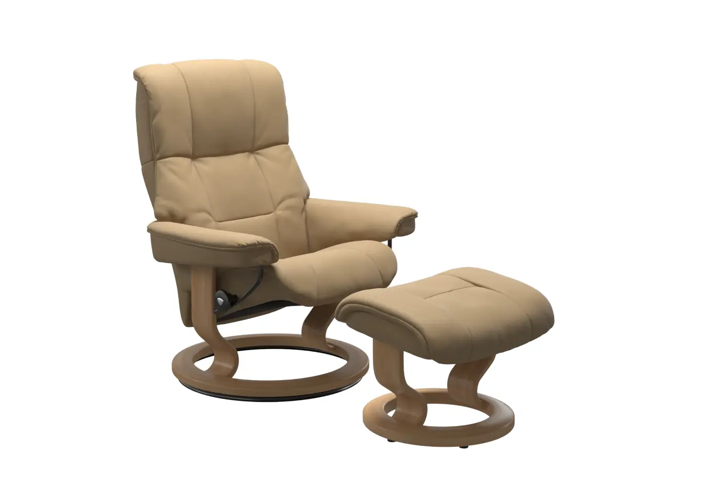 Ruhesessel 19641.3. Paloma Sand Leder Eiche gebeizt