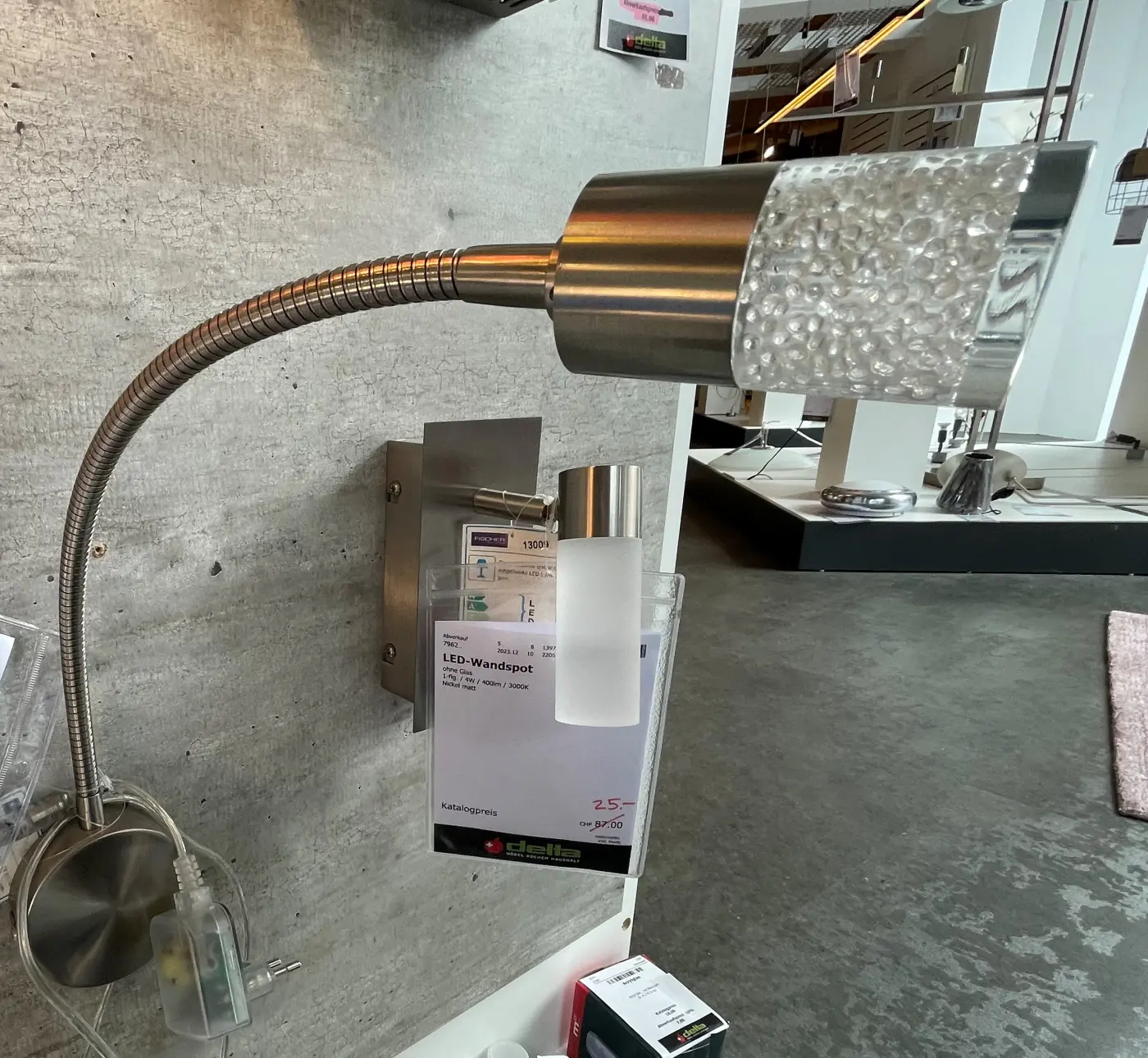 LED-Wandspotflex 7963.. Nickel matt