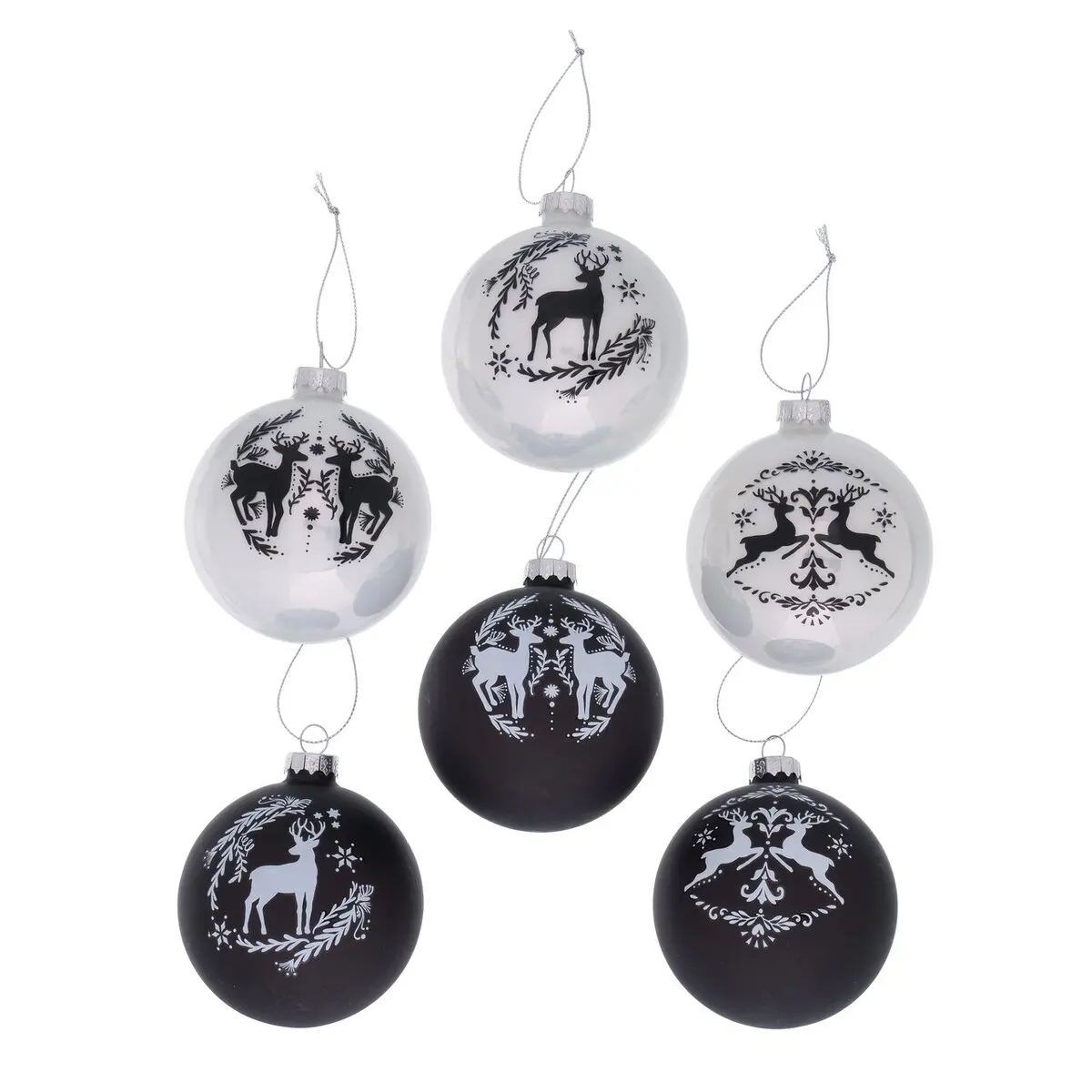 Weihnachtsk. 8cm Adena, schwarz/weiss, sort. Schwarz, weiss ca. 8cm