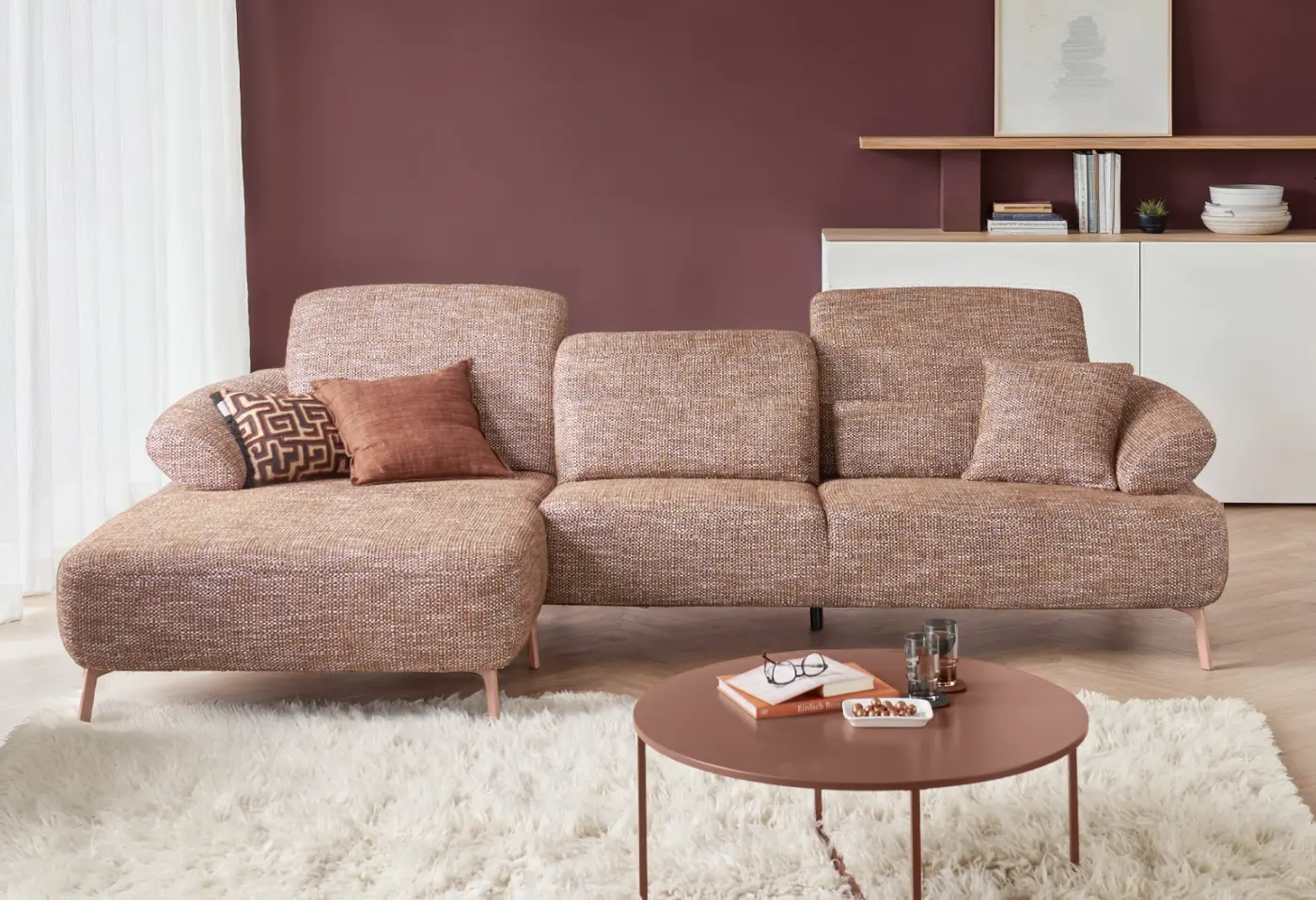 Polstergarnitur Bellach Milano rusty Stoff ca. 325x189cm
