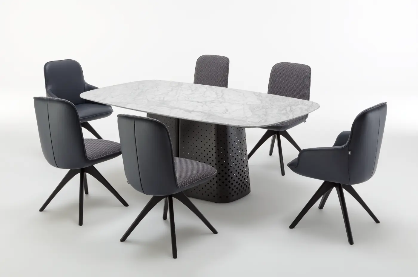 Esstisch 929 von Rolf Benz Naturstein geledert "Carrara" ca. 200x110x75cm