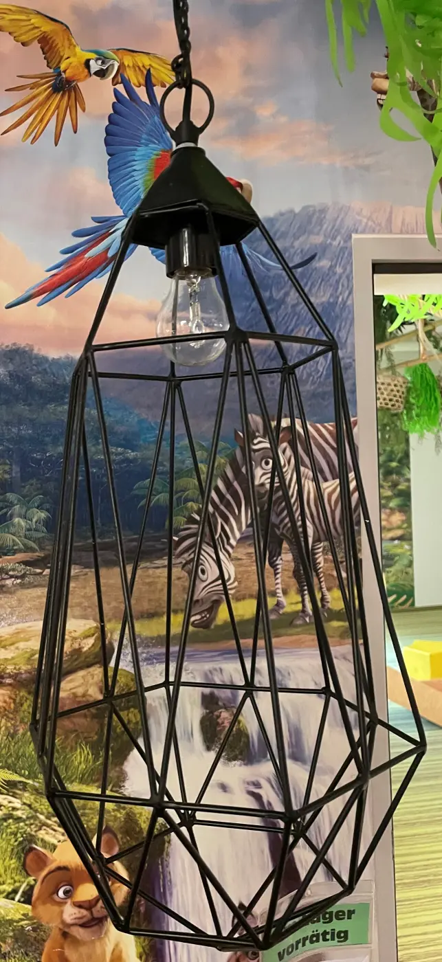 Hängelampe Chevilly Schwarz lackiert Metall ca. 30x60x30cm